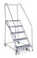 Cotterman 80 in H Steel Rolling Ladder, 5 Steps, 450 lb Load Capacity 1205R2630A3E12B4C1P6