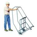 Cotterman 60 in H Stainless Steel Tilt and Roll Ladder, 3 Steps, 450 lb Load Capacity 3TS26A1E10B8P6