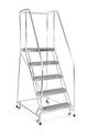 Cotterman 80 in H Aluminum Rolling Ladder, 5 Steps, 350 lb Load Capacity A5R1822A3B3C50P6