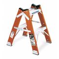 Werner 3 Steps, Fiberglass Step Stool, 300 lb. Load Capacity, Orange/Silver T6202
