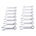 Westward Combo Wrench Set, 3/8-3/4 in, 10-19mm, 14Pc 4YR24