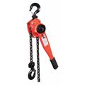 Dayton Lever Chain Hoist, 3,000 lb Load Capacity, 5 ft Hoist Lift, 1 7/64 in Hook Opening 4ZX46