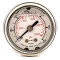 Zoro Select Pressure Gauge, 0 to 3000 psi, 1/8 in MNPT, Stainless Steel, Silver 4CFN4