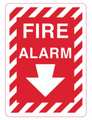 Zing Sign, Fire Alarm, Down Arrow, 10X7", AL 1891A