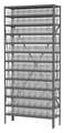 Akro-Mils Steel Bin Shelving, 36 in W x 79 in H x 12 in D, 13 Shelves, Clear AS1279120SC