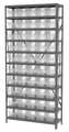 Akro-Mils Steel Bin Shelving, 36 in W x 79 in H x 18 in D, 11 Shelves, Clear AS1279090SC