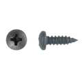 Zoro Select Sheet Metal Screw, #8 x 7/16 in, Black Phosphate Steel Pan Head Phillips Drive, 100 PK 1623PK