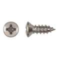 Zoro Select Sheet Metal Screw, #8 x 7/16 in, Chrome Plated Steel Oval Head Phillips Drive, 100 PK 6400PK