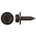 Zoro Select Sheet Metal Screw, M6.3 x 16 mm, Black Steel Hex Head Phillips Drive, 50 PK 10694PK