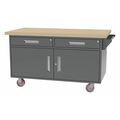 Greene Manufacturing Mobile Cab Bench, Butcher Block, 60"W, 30"D MG-66.M