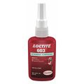 Loctite Retaining Compound, 603 Series, Green, Liquid, Press Fit, Oil Tolerant, 50 mL Bottle 231099