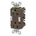 Leviton GFCI Receptacle, 20A, 125VAC, 5-20R, Brown GFNL2-HG