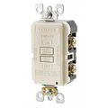 Leviton GFI Receptacle, Lt Almnd, PlyCrbt, Bck;Sd GFRBF-T