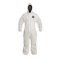 Dupont Hooded Disposable Coverall, M, 25 PK, White, SMS, Zipper PB127SWHMD002500