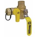 Webstone 1/2" Sweat x Hose Cap Brass Ball Valve with Drain 3-Way 50612