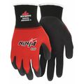 Mcr Safety Foam Nitrile Coated Gloves, Palm Coverage, Black/Red, XS, PR N96970XS