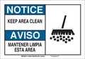 Brady Bilingual Safety Sign, 7" Height, 10" Width, Plastic, Rectangle, English, Spanish 125038