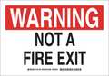 Brady Fire Exit Sign, 10 x 14In, Blk and Red/Wht 127109
