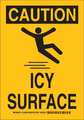 Brady Caution Sign, 10" H, 7" W, Polyester, Rectangle, English, 129086 129086