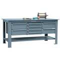 Strong Hold Work Table, 8 Key Locking Drawers T7236-8DB-KL