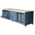Strong Hold Ultimate Work Bench With Maple Top, Butcher Block, 120" W, 37" Height 103.1-300-MT-LT-VS-16DB-LB