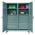 Strong Hold 12 ga. ga. Steel Storage Cabinet, 60 in W, 78 in H, Stationary 56-DS-244-14DB