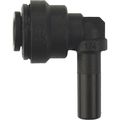 John Guest Plug-In Elbow, 1/4 in Tube Size, Polypropylene, Black, 10 PK PP220808E