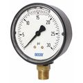 Wika Pressure Gauge, 0 to 100 psi, 1/4 in MNPT, Black 113.13.20.100.L