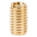 Zoro Select Knife Thread Insert, 3/8"-16 Int Thrd Sz, 1 in L, 1/2 in Dia., Brass, Plain, 10 PK 400-610-PK10