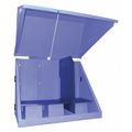 Peabody Engineering ProChem® Pump Containment Enclosure w/Cover & Divider, Holds 3 Pump, 35"L x 23"W x 28"H, Blue 253-29460