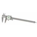 Insize Dial Caliper, 0-8"Range, 1-1/2"Jaw D, White 1311-8