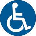 Brady Handicap Parking Sign, 17" W, 17" H, No Text, Vinyl, Blue, White 13284