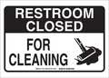 Brady Restroom Sign, 10X14", Black/White, 87736 87736