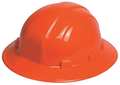 Erb Safety Full Brim Hard Hat, Type 1, Class E, Ratchet (6-Point), Orange 19913