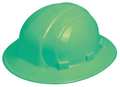Erb Safety Full Brim Hard Hat, Type 1, Class E, Ratchet (6-Point), Green 19922