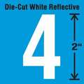Stranco Die-Cut Refl. Number Label, 4, 2In H, PK5 DWR-2-4-5