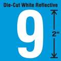 Stranco Die-Cut Refl. Number Label, 9, 2In H, PK5 DWR-2-9-5