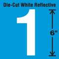 Stranco Die-Cut Reflective Number Label, 1, 6In H DWR-6-1-EA