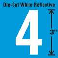 Stranco Die-Cut Refl. Number Label, 4, 3In H, PK5 DWR-3-4-5