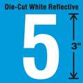 Stranco Die-Cut Refl. Number Label, 5, 3In H, PK5 DWR-3-5-5