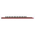 Gearwrench 3/8" Drive 15" Red Socket Rail Includes 14 Clips 83101D