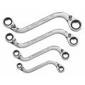 Gearwrench 4 Piece 72-Tooth 12 Point Reversible S-Shape Double Box Ratcheting SAE Wrench Set 85399
