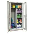 Zoro Select 24 ga. ga. Steel Wardrobe Storage Cabinet, 36 in W, 72 in H, Stationary 250C361872SV-HG
