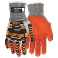 Mcr Safety Cut Resistant Impact Coated Gloves, A4 Cut Level, Nitrile, M, 1 PR UT2952M