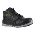 Reebok Athletic Style Work Shoes, 8-1/2, M, Bk, PR RB4143