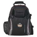 Arsenal By Ergodyne Tool Backpack Dual Compartment, Black, 1200D Ballistic Polyester, 4 Molded ABS Plastic (Bases) 5843
