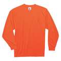 Glowear By Ergodyne LS T-Shirt, Orange, Non-Certified, 4XL 8091