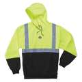 Glowear By Ergodyne Sweatshirt, Lime, Class 2, Black Front, 2XL 8293