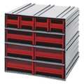 Quantum Storage Systems Parts Cabinet With Drawers with 10 Drawers, polypropylene, 11-3/4 in W x 11-3/8 in D QIC-4163RD