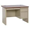 Sandusky Lee Teachers Desk, 30" D, Base: Putty, Top: Medium Oak, Laminated SP704830PO